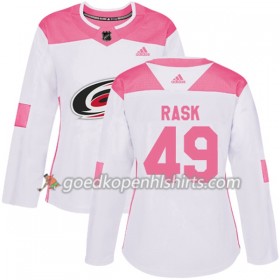 Carolina Hurricanes Victor Rask 49 Adidas 2017-2018 Wit Oranje Fashion Authentic Shirt - Dames